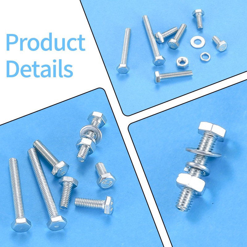 Pack of 505 M5 Screws Set, Hexagonal Screws and Nuts
