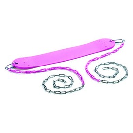 Standard Swingset Seat with Chains | Pink | 150lb Capacity | 58" Zinc-Plated Chain w/Vinyl Coating | Easy Assembly, Easy Installation | Replacement Playset Accessory | DIY Playground Accessories