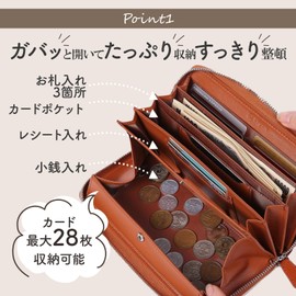 Legare Women's Men's Long Wallet, Coin Through, Genuine Leather, Large Capacity, Easy to Use, Mother's Day, Practical, Mother's Day Gift, Gift, navy