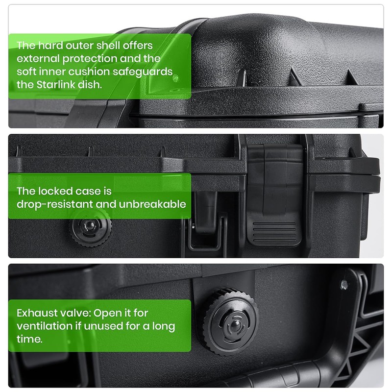 XTAR Double-Layer Storage Box for Starlink Mini with Mini Tripod