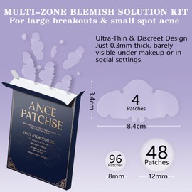 Aarovibe Pack of 144 Pimple Patches, Invisible Hydrocolloid + 4 Blackhead Remover Stripes, Invisible Blemish Cover for Day and Night, Effective Acne and Blackhead Remover for All Skin Types