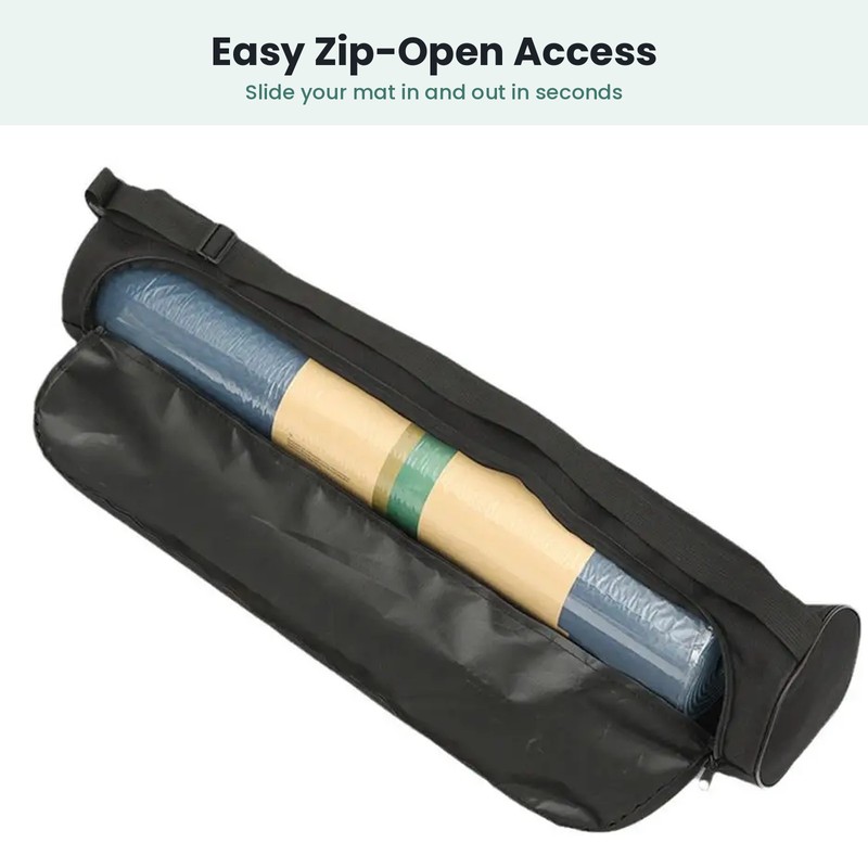Yoga Mat Bag with Zipper and Adjustable Shoulder Strap, Water-Resistant