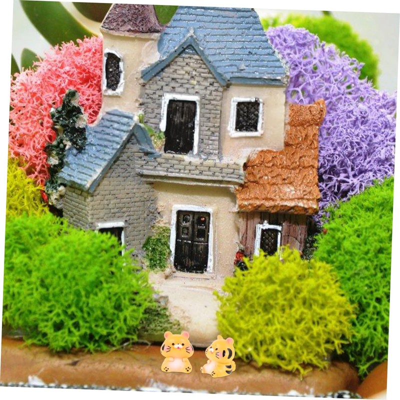 ABOOFAN 7pcs Miniature Tiger Models Micro Landscape Tiger Ornaments Resin