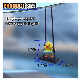 Swinging Duck Car Hanging Ornament, Cute Car Rearview Mirror Hanging Accessories, Car Interior Rear View Mirror Charm, Car Pendant Aesthetic Decoration Present for Women Men Kids (Swim ring)