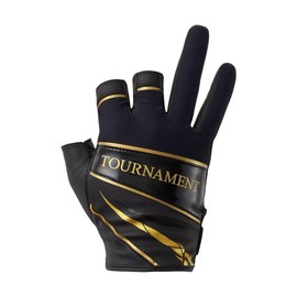 DAIWA 08303182 Tournament Gloves, 3 Cuts, Black, L