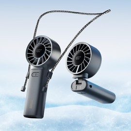 SOTHING Handheld Fan, 3-in-1 Design, with 1-100 Stepless Speeds, 19hrs Battery Life, Digital Display, USB-C Rechargeable, Foldable, Pocket-Sized Hand Fan for Beach, Travel, Indoor & Outdoor Use - Gray