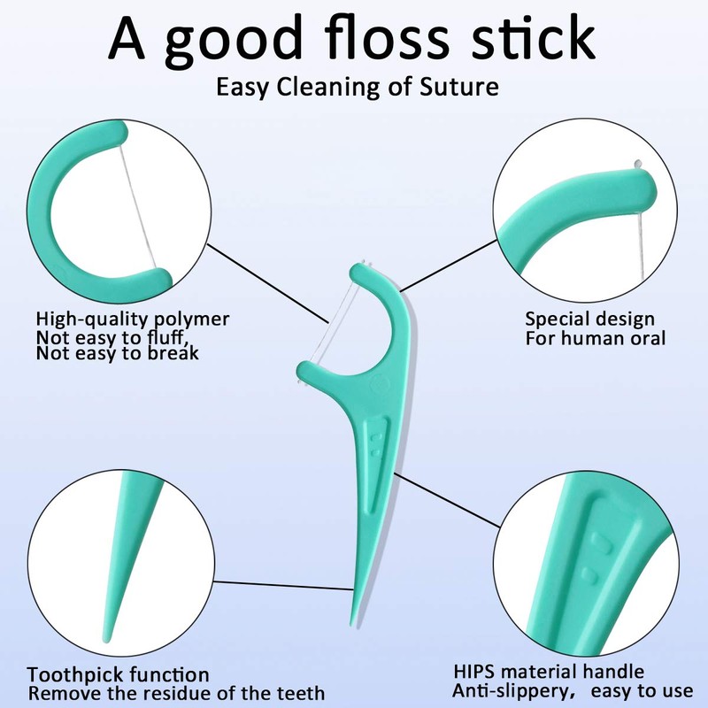 FAMILIFE Floss Picks, 240 Count Mint Dental Floss Cleaner, Tooth