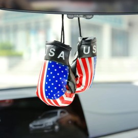 NoBrand Mini American Flag Boxing Gloves Automobile Mirror Hanging Accessories Car Inter