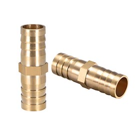 sourcing map Brass Hose Connector Straight Barb Connector Air Gas Water Fuel 9/16 Inch Pack of 2