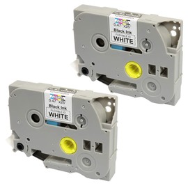 2 Compatible TZe-FX231 TZ-FX231 Black on White 12mm x 8m Flexible Label Tapes for Brother P-Touch PT-1000 1005 1010 3600 9600 D210 D400 D450VP D600VP H101C H105 H110 H300 H500 P700 P750W Label Makers