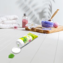 Lime Body Exfoliating Cream 150ml with Ginger Pumice Stone, Aloe Vera and Green Tea - Freshness and Vitality for Skin, Deep Moisture with Glycerin - Exfoliates and Nourishes All Skin Types