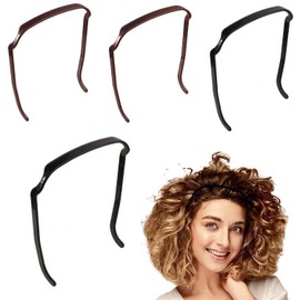 4Pcs Makeup Headband for Women Sunglasses Headband Curly Thick Hair Medium Headbands Thick Hair Band Invisible Hair Hoop for Skin Care,Shower, Exercise