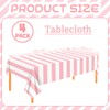 FuenteOrilla 4 Pcs Pink and White Striped Tablecloths Pink Stripe