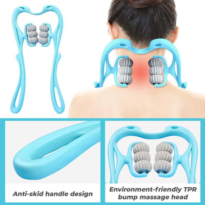 Simsky Nackenmassagegerät mit sechs Rädern, Schultermassagegerät