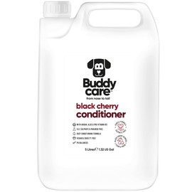 Buddycare Black Cherry Dog Conditioner (5L) Made with Aloe Vera, Argan Oil & Pro Vitamin B5 | Detangle Matted Coats & Relieve Sensitive & Itchy Skin, Suitable for Puppies from 8 Weeks, Vegan Formula