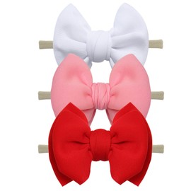 KIDOCHEESE Baby Girls Nylon Headbands Stretchy Soft Hairbands Handmade Hair Bows Hair Accessories for Newborn Infant Toddler Kids