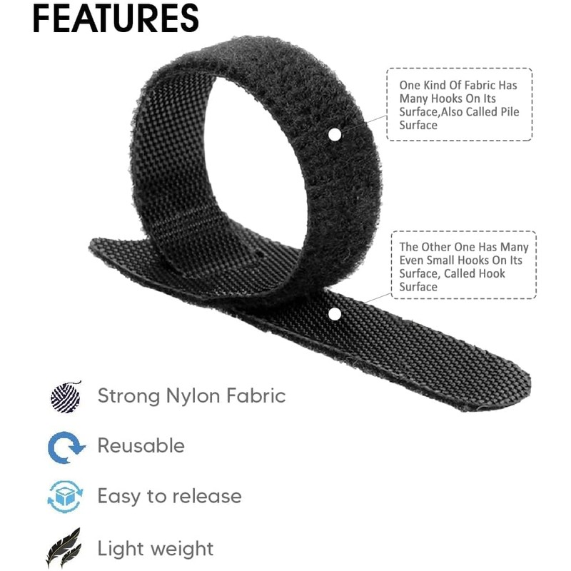 (100Pack- 8inch) Longer Reusable Cable Ties|Cable Tie|H HOME-MART Cable Straps