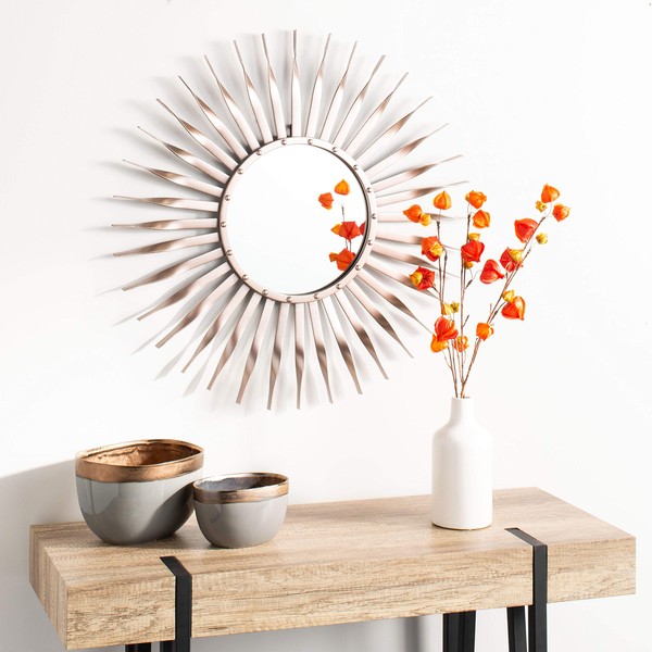 Safavieh Home Marlene Rose Gold Sunburst 28-inch Decorative Accent Mirror