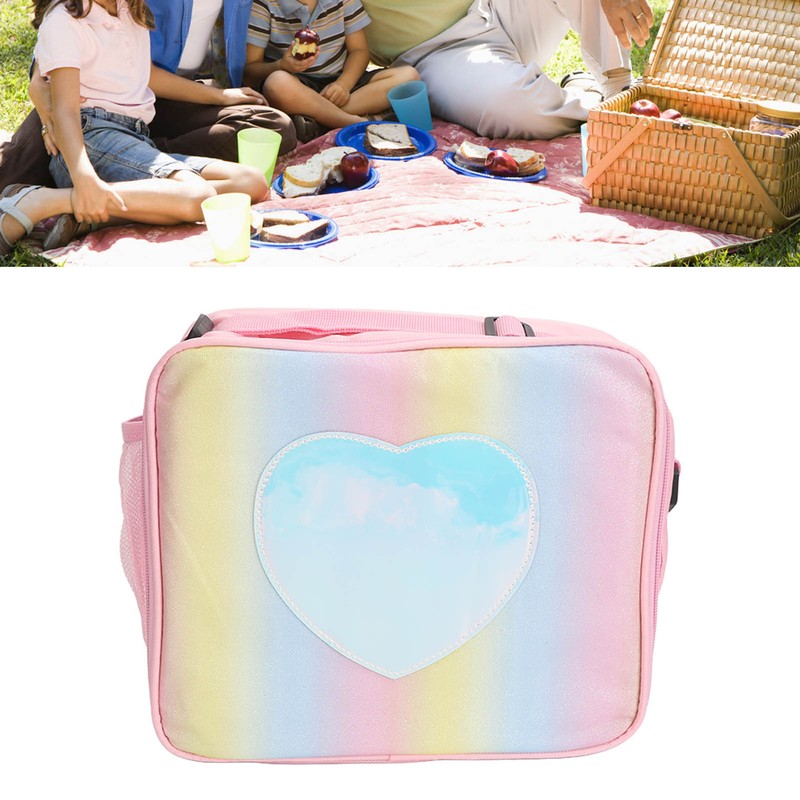 Lunch Bag Small Lunch Box Gradient Pink Reusable Leakage Proof