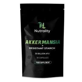 Nutrality Akkermansia Supplement | 30 Capsules with 30 Billion AFU | Resistant Starch for Gut Health | Freeze-Dried for Freshness | Delayed Release for Optimal Absorption | Probiotic Support