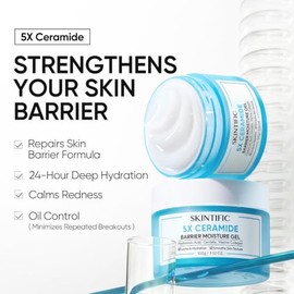 SKINTIFIC Crema hidratante facial con ceramidas 5X, 100 g