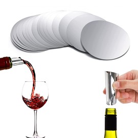 Catelves Pack of 20 Drop Stop, Wine Pouring Aid, Wine Pouring Aid, Wine Pouring Aid Dripper, Reusable Drip-Free Pouring Aid for Elegant Pouring (Silver)
