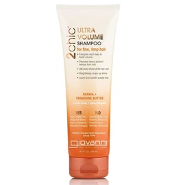 GIOVANNI 2chic Ultra-Volume Shampoo - Daily Volumizing Formula with Papaya & Tangerine Butter, Promotes Weightless Control for Fine Limp Thin Hair, No Parabens, Color Safe - 8.5 oz