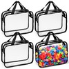 Sanwuta 4 Packs Large Toy Storage Bags Reusable Clear PVC
