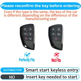 Sindeda for Chevy Key Fob Cover with Keychain Soft Full Protection Key Shell Key Case Compatible with 2021-2024 GMC Yukon Tahoe Suburban 1500 5-Buttons (Red)