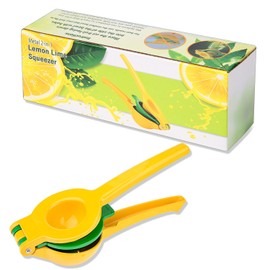 FUKTSYSM Lemon Squeezer - New Top Metal Citrus Squeezer 2 in 1 Lemon Juicer/Lime Squeezer, Robust Design, Anti corrosion and Dishwasher Safe, Faster, More Efficient Juicing