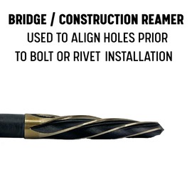Drill America 11/16" Hex Shank Black and Gold Long Bridge/Construction Reamer, KFD Series