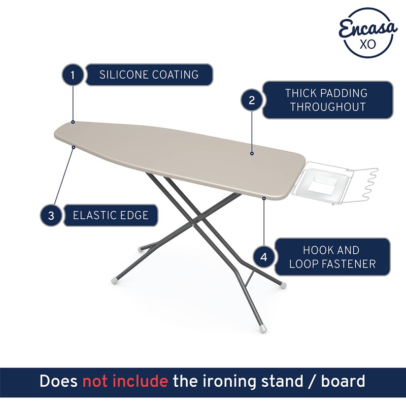Encasa Homes Replacement Ironing Board Cover with Extra Thick Pad,