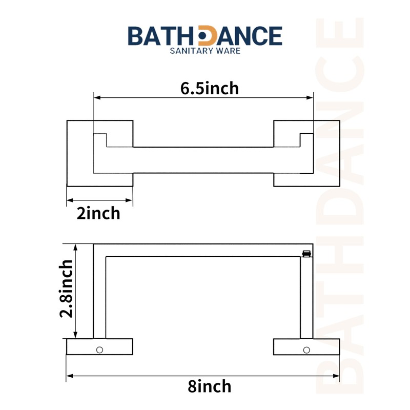 BATHDANCE Toilet Paper Holder Wall Mount, Square Stainless Steel Rustproof