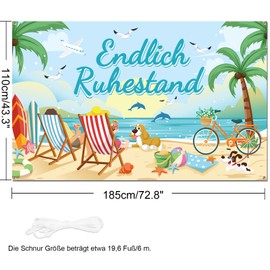 DPKOW Finally Retirement Banner for Retirees Decoration, Retirement Background Banner for Retirement Decoration, Pension Farewell Party Banner Decoration for Retirement Office Party, 185 x 110 cm