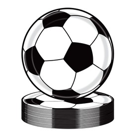 KFJBPB - 50 platos de papel para fiesta de fútbol de 7 pulgadas, suministros desechables para fiesta de cumpleaños de fútbol para tartas y postres para cumpleaños, baby shower, decoración temática