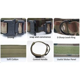 Tactical Dog Collar with Handle, Military Dog Collar, Heavy Duty Collars for Medium and Large Dogs Breeds, Camouflage Adjustable Heavy Duty Collar, Dog Collars Large Breeds (X-Large(21-24.5) Inch)