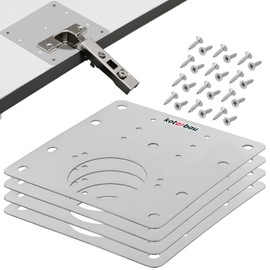KOTARBAU® Set of 4 Hinges Repair Plate 9 x 9 cm Repair Piece with Screws 4 Pieces Stainless Steel Cabinet Hinges Repair Plate Pot Hinge Can Hinge Repair Kit for Hinges