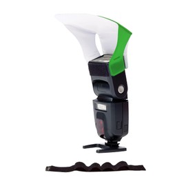 LumiQuest Flash Pocket Bouncer, Flash Diffuser with UltraStrap, Universal Classic Design for External Camera Flashes, Photography Lighting, Light for Pictures, Studio Lights, Neon Green