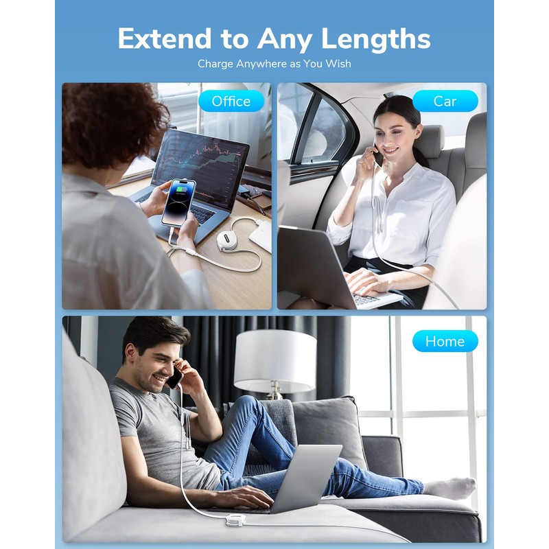 Cable de carga retráctil 3 en 1, cable de carga