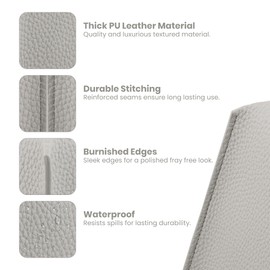 Connsole Casa Premium PU Leather Tissue Box Holder - Elegant Hotel-Style Tissue Box Cover for Home, Office & Car Décor, Tissues Cube Organizer for a Natural & Classic Look (Light-Grey 2 Pack)