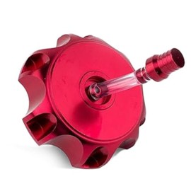 E-riding 49.5mm Gas Fuel Tank Cover Cap, CNC Aluminum Alloy Dirt Bikes Gas Cap with Breather Valve for 50cc 70cc 90cc 110cc 125cc 140cc 150cc 160cc Pit Dirt Motor Bike, Not Fit for ATV (Red)