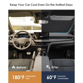 ZATOOTO Windshield Sun Shade for Honda CRV 2017-2022, Reflective Silver Car Window Shade for Front Windshield, Blocks UV Rays and Reduces Heat, Car Sun Shade for Protecting Interiors