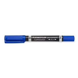 Staedtler Lumocolor Duo Fine/Bullet tip Azul 1pieza(s) - Marcador permanente (Azul, Punta redonda/fina, Negro, Azul, 1.5 mm, Universal, Alemania)