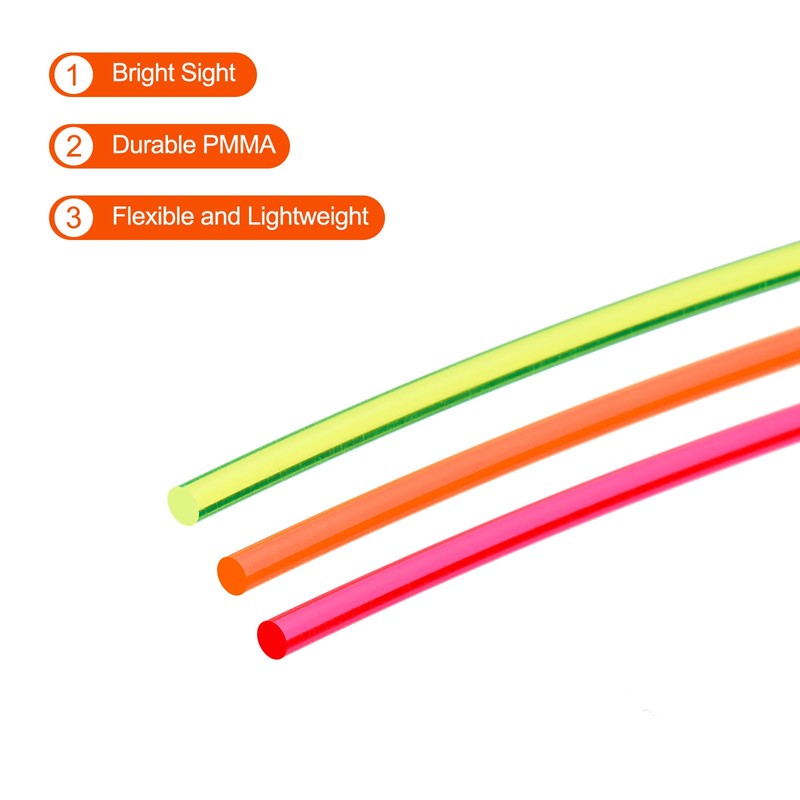 sourcing map Fiber Optic Rods PMMA 3mmx15cm for Sight Filament