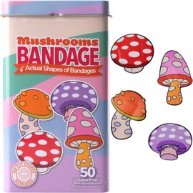 BioSwiss Bandages, Mushroom Shaped Self Adhesive Bandage, Latex Free Sterile Wound Care, Fun First Aid Kit Supplies for Kids and Adults, 50 Count