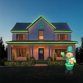 Brilliant Brand Lighting - LED Rope Light Leprechaun Face Decoration - St. Patrick's Day - Lighted Sign - Green, White, Gold - 23 Inch – Indoor/Outdoor