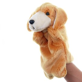 Plush Puppets Dog Puppy Stuffed Animal Toys for Imaginative Pretend Play Storytelling (Brown)