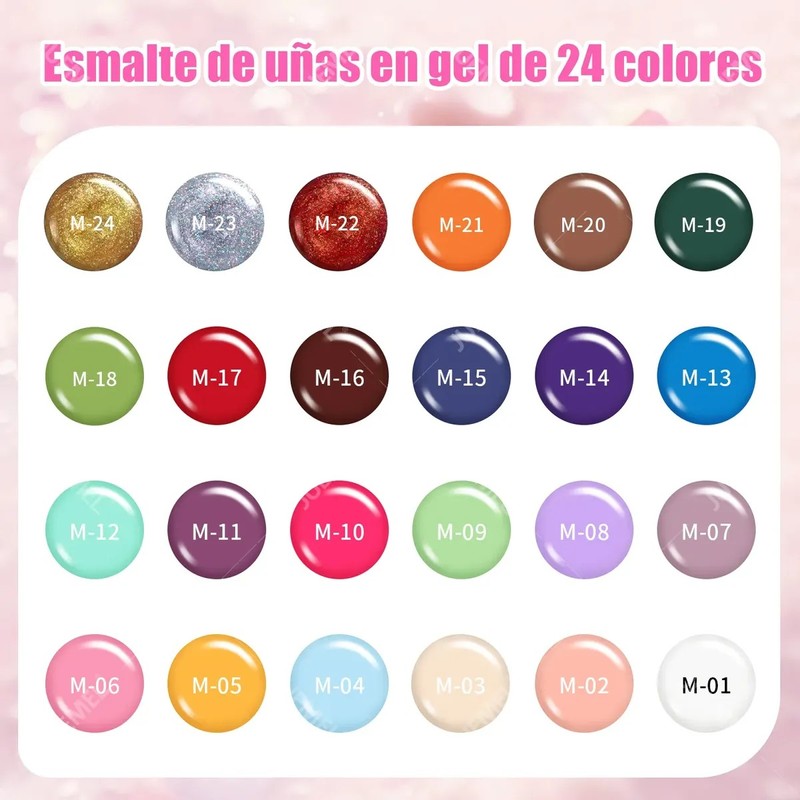 24 Geles Esmalte Para Uñas Gama De Uv Semipermanente Juemel