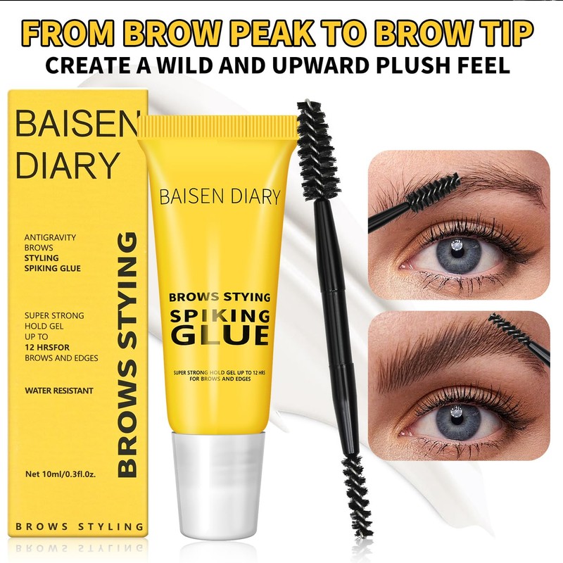 Brow Styling Spiking Glue - Clear Eyebrow Setting Gel, Brow
