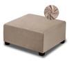 NeColorLife Ottoman Cover Square Velvet Ottoman Slipcover Thick Stretchable Footrest